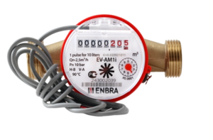 Счётчик учёта горячей воды ENBRA EV-AM1i L130 D20 В, с импульсным выходом, без сгонов