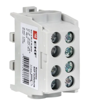 Клемма распределительная EKF кср с двойным винтом 2х25/2х16 сер