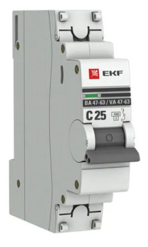 Выключатель автоматический EKF 1P 25А (C) 6кА ВА 47-63 EKF PROxima
