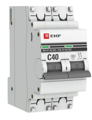 Выключатель автоматический EKF 2P 40А (C) 6кА ВА 47-63 DC