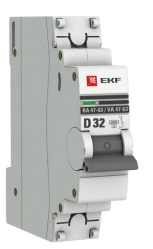 Выключатель автоматический EKF ВА 47-63 Автоматический выключатель (D) 1P 32А 6кА