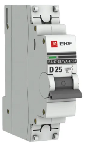 Выключатель автоматический EKF ВА 47-63 (D) 1P 25А 6кА