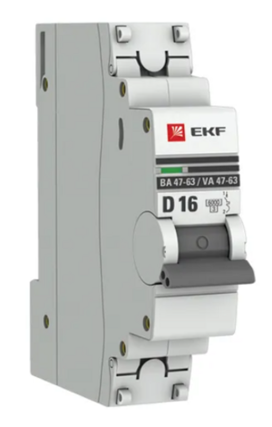 Выключатель автоматический EKF 1P 16А (D) 6кА ВА 47-63