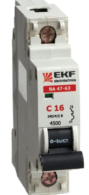 Выключатель автоматический EKF ВА 47-63, 1P 2А (C) 4,5kA