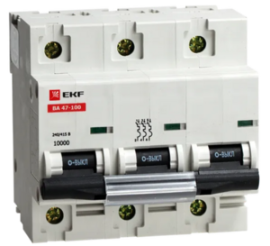 Выключатель автоматический EKFВА 47-100, 3P 40А (D) 10kA