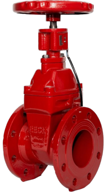 Задвижка чугунная с обрезиненным клином REON тип RSV62RED (КРАСНАЯ) с индикатором положения DN250