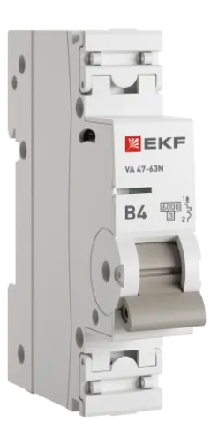 Выключатель автоматический EKF 1P 4А (B) 6кА ВА 47-63N