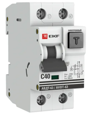 Выключатель автоматический EKF дифференциальный АВДТ-63 32А/100мА 6кА АС