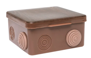 Коробка распаячная EKF PROxima КМР-030-014 с крышкой (105х105х50), 8 мембранных вводов тёмное дерево IP54
