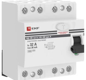 Устройство Защитного Отключения EKF PROxima ВД-100 4P 32А/30мА (эл-мех, тип А)