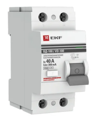 Устройство защитного отключения EKF УЗО 2P 40А/300мА (электромеханическое)