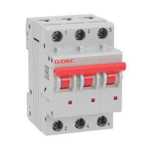Автоматический выключатель DKC 1А 3П трехполюсный характеристика C 6kA YON MD63-3C1-6