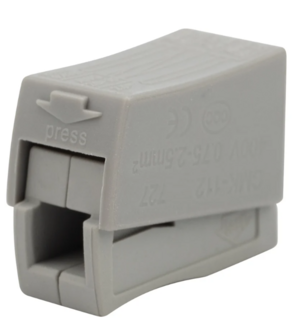 Клемма Rexant СМК 224-112 для светильника 2-проводная 1.0-2.5/0.5-2.5кв.мм бел.