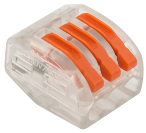 Клемма REXANT 221-413 3-проводная (0,08-2,5 (4) мм2) прозрачные