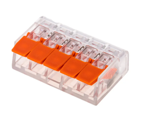 Клемма REXANT 5-проводная (0,14-4 мм2) прозрачная блистер