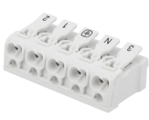 Клемма пружинная соединительная REXANT КСП 5-полюсная с монтажными ножками