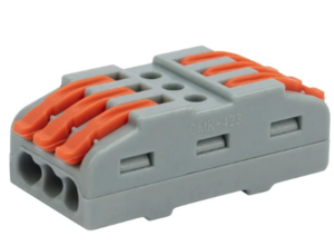 Клемма соединительная многоразовая REXANT проходная 3 полюса (0,08-4 мм2), серая