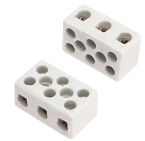 Клемма керамическая винтовая REXANT 10 мм2 3 пары контактов с крепежным отверстием
