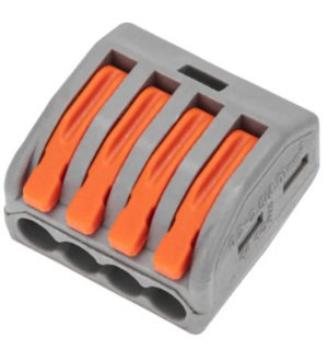 Клемма REXANT 4-проводная СМК 222-414 серая 0,08-2,5/4 мм2