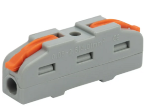 Соединительная клемма многоразовая проходная REXANT 1 полюс, серая