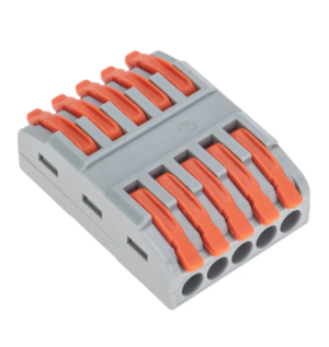 Клемма СМК 222-425 проходная 5 полюсов (0,08-4мм2), серая