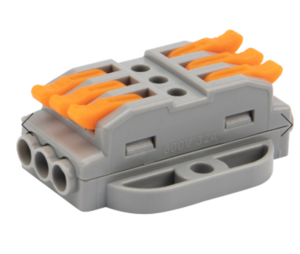 Клемма соединительная REXANT многоразовая проходная 3 полюса, с монтажной площадкой (0,08-4 мм2)