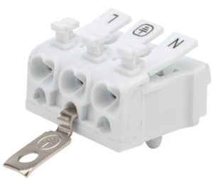 Клемма пружинная соединительная REXANT КСП 3-полюсная с заземлением и с монтажными ножками