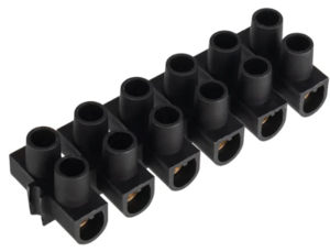 Клеммная колодка винтовая REXANT KВ-10 (4-10 мм²), ток 10 A, полипропилен черный, индивидуальная упаковка