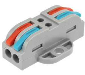 Клемма REXANT СМК 222-422P проходная 2 полюса, с монтажной площадкой (0,08-4 мм²)