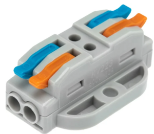 Клемма REXANT СМК 222-422P проходная 2 полюса, с монтажной площадкой (0,08-4 мм² )