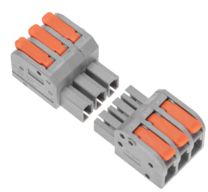 Клемма REXANT СМК 222-423R проходная разъемная 3 полюса серая 0,2-2,5/4мм²