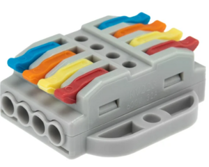 Клемма REXANT СМК 222-424P проходная 4 полюса, с монтажной площадкой