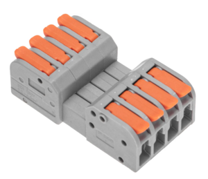 Клемма REXANT СМК 222-424R проходная разъемная 4 полюса серая 0,2-2,5/4мм²