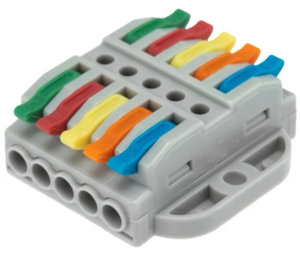 Клемма REXANT СМК 222-425P проходная 5 полюсов, с монтажной площадкой (0,08-4 мм²)