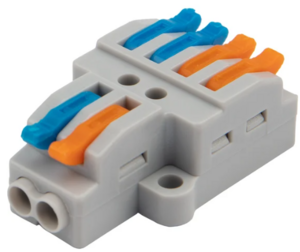 Клемма REXANT СМК 2х2 проходная разветвительная 2 полюса, с монтажной площадкой