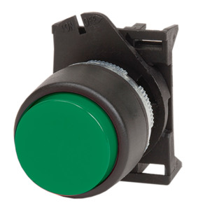 Кнопка DKC выпуклая без фиксации зеленая