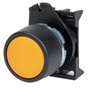 Кнопка DKC плоская прозрачная без фиксации желтая