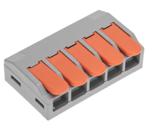 Универсальная клемма REXANT СМК 222-615/221-615, 5-проводная серая 0,5-4/6 мм²