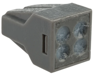 Экспресс-клемма с пастой REXANT СМК 773-304, 4-проводная до 2,5 мм², серая