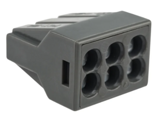 Экспресс-клемма с пастой REXANT СМК 773-306, 6-проводная до 2,5 мм², серая