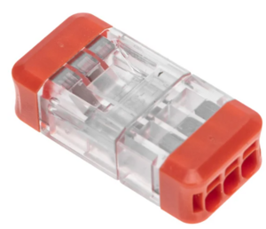 Экспресс-клемма REXANT СМК 2273-203R проходная разъемная 3 полюса 0,5-2,5мм² (50 шт/уп)