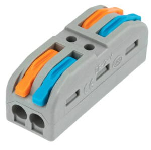 Клемма REXANT СМК 222-422 проходная 2 полюса (0,08-4 мм²), серая 32 А