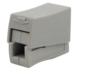 Строительно-монтажная клемма REXANT СМК 224-112 для светильника на 2 проводника 1.0-2.5/0.5-2.5 мм², белая