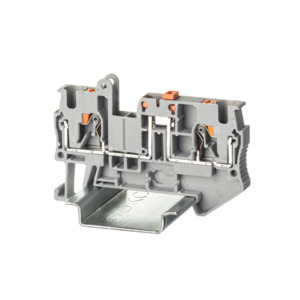 Клемма DKC с размыкателем зажим push-in 2 точки подключения 4кв.мм сер.