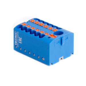 Блок DKC распределительный push-in 2,5 кв синий 12ТП 1 ввод 6 кв DTP1-112-104SPUB