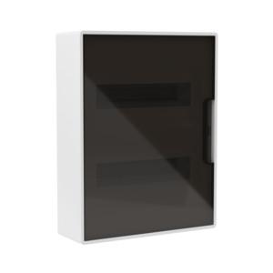 Щит DKC 24 модуля настенный FRAME, белый, с тонированной дверцей, с 4 шинами PEN