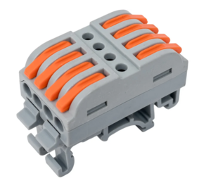 Клемма Cabeus MX223-4D соединительная универсальная проходная 4 полюса с рычагом на DIN-рейку 0,08-2,5/4,0