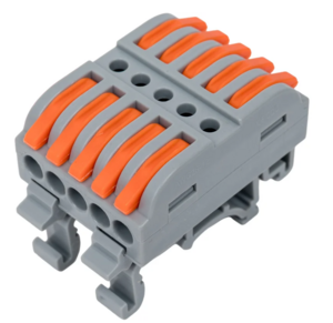 Клемма Cabeus MX223-5D соединительная универсальная проходная 5 полюсов с рычагом на DIN-рейку 0,08-2,5/4,0