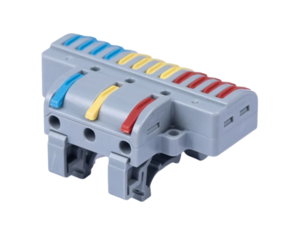 Клемма Cabeus MX3-12D соединительная универсальная проходная 3-12 полюса с рычагом на DIN-рейку 0,08-2,5/4,0