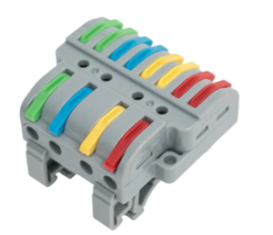 Клемма Cabeus MX4-8D соединительная универсальная проходная 4-8 полюса с рычагом на DIN-рейку 0,08-2,5/4,0